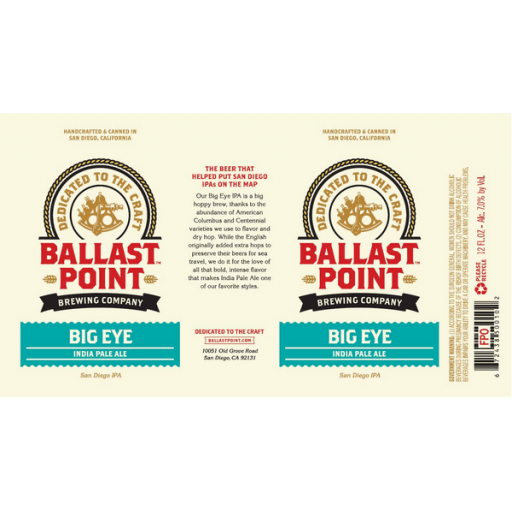 Ballast Point Big Eye IPA Bell Beverage