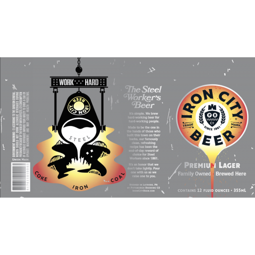 Pittsburgh PENNSYLVANIA Grade 1 IRON CITY BEER STEEL CITY CONNECTION 16oz CAN 