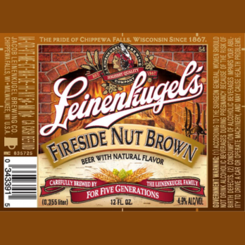 WISCONSIN Cool Beer Coaster ~ LEINENKUGEL'S Fireside Nut Brown ~ Chippewa Falls
