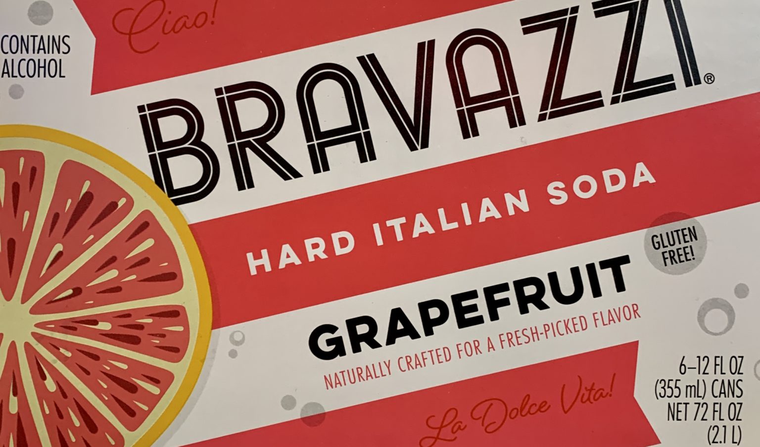 Bravazzi Grapefruit Italian Soda Bell Beverage